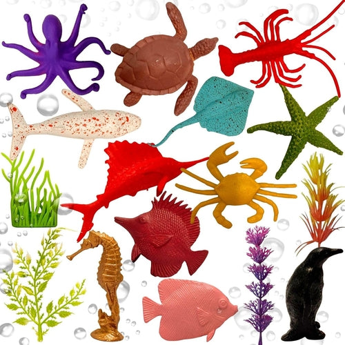 Sea Animal Toy Set 17 Pcs